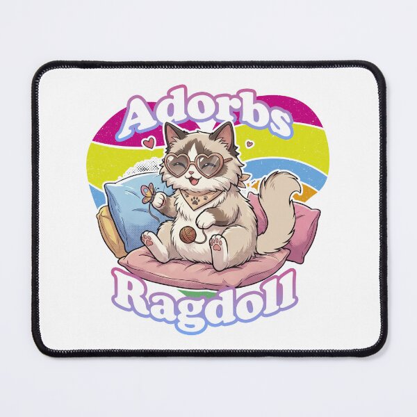 Item preview, Adorkable Ragdoll Cat with Heart Sunglasses – Cute Rainbow Pride Kitty designed and sold by LOVEARTDESIGN.