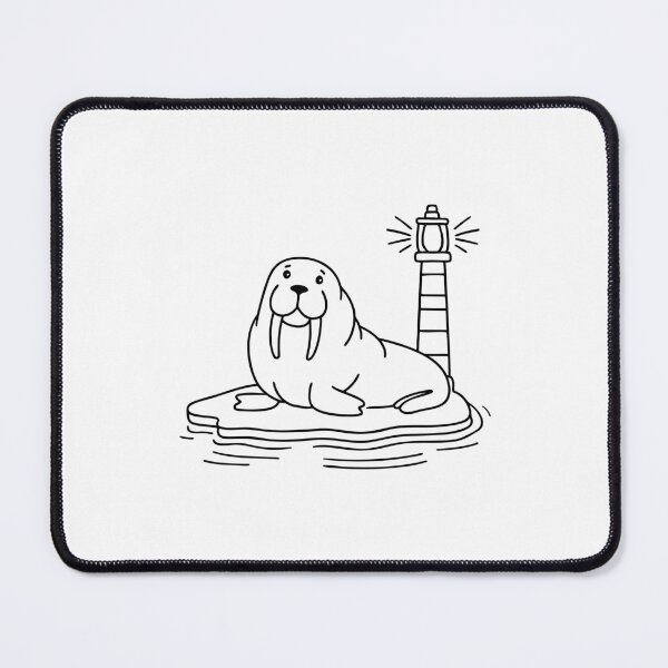 Item preview, An illustration of walrus on a glacier edge with a weather buoy designed and sold by rasagamastore.