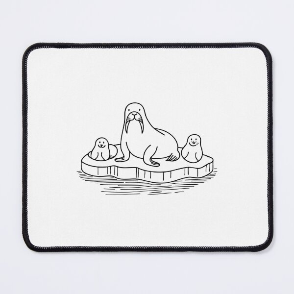 Item preview, An illustration of walrus on an ice floe with a group of seals designed and sold by rasagamastore.