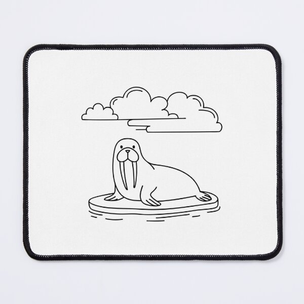 Item preview, An illustration of walrus under a cloudy sky with drifting ice designed and sold by rasagamastore.