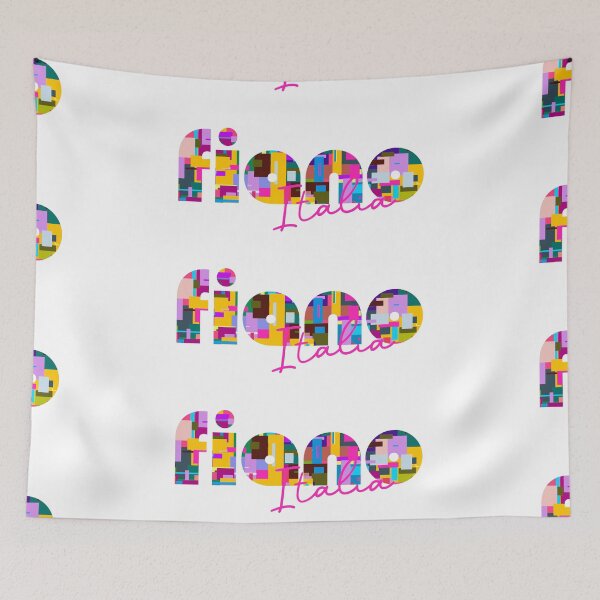 Item preview, Fiano, Torino, Italy, Italia, colorful typography design for travellers designed and sold by Wanderful-roads.