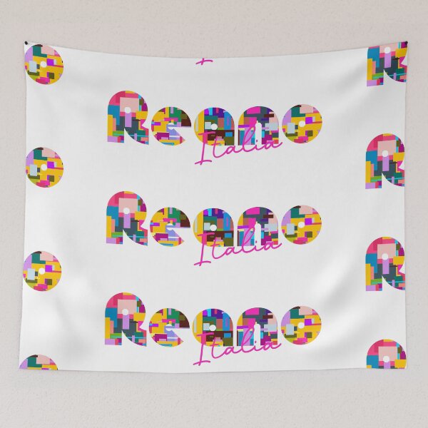 Item preview, Reano, Torino, Italy, Italia, colorful typography design for travellers designed and sold by Wanderful-roads.