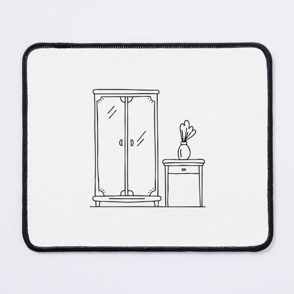 Item preview, An illustration of wardrobe behind a dressing table designed and sold by rasagamastore.