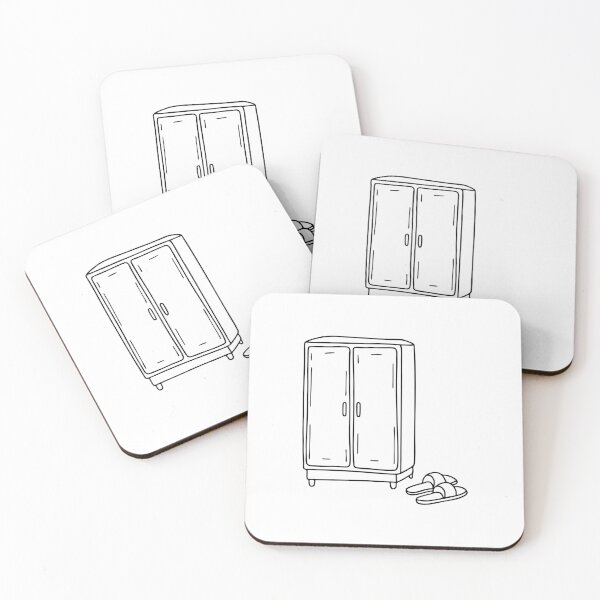 Item preview, An illustration of wardrobe beside a pair of slippers designed and sold by rasagamastore.