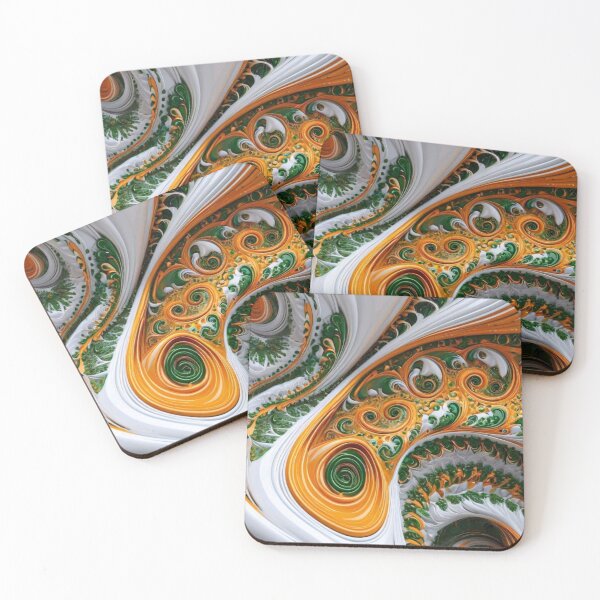 Item preview, Emerald Gold Swirl Abstract Fracta designed and sold by DKSH1234.