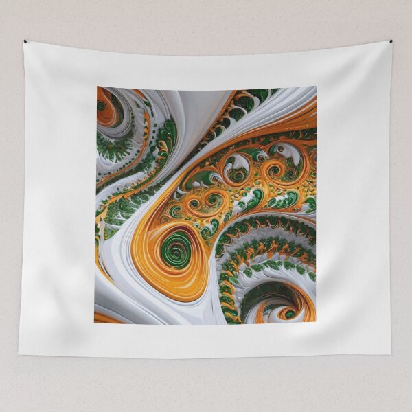Item preview, Emerald Gold Swirl Abstract Fracta designed and sold by DKSH1234.