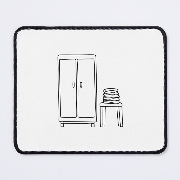 Item preview, An illustration of wardrobe beside a stool with folded shirts designed and sold by rasagamastore.