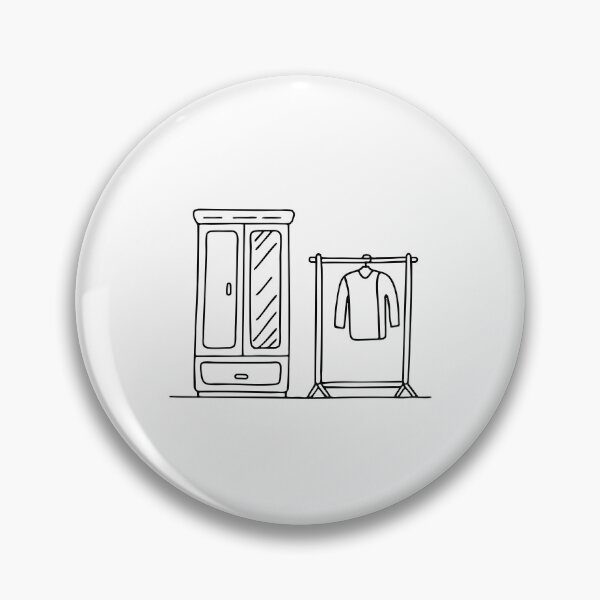 Artikelvorschau, Eine Illustration eines Kleiderschranks neben einer Kleiderstange entworfen und verkauft von rasagamastore.