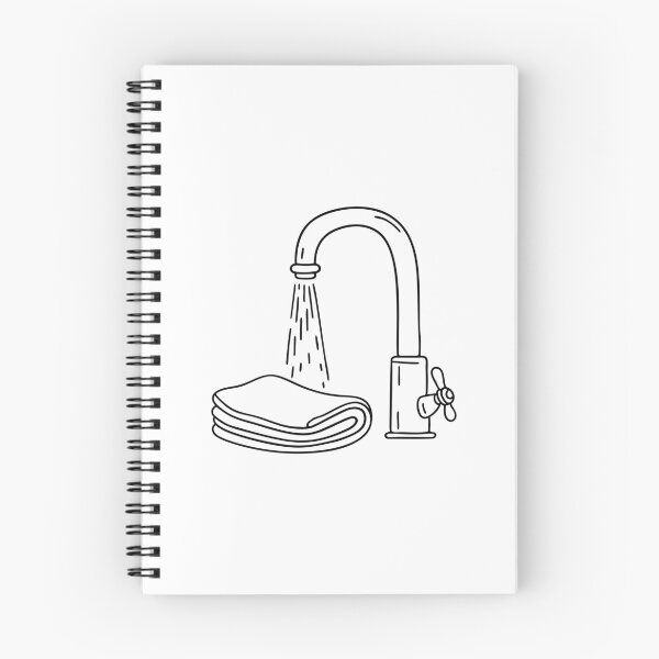 Item preview, An illustration of washcloth beside a faucet with running water designed and sold by rasagamastore.