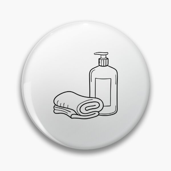 Artikelvorschau, Eine Illustration eines Waschlappens neben einer Flasche Shampoo entworfen und verkauft von rasagamastore.