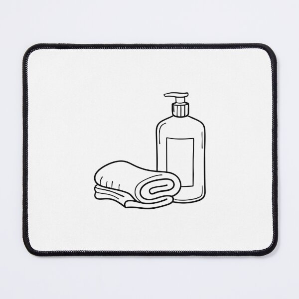 Item preview, An illustration of washcloth near a bottle of shampoo designed and sold by rasagamastore.