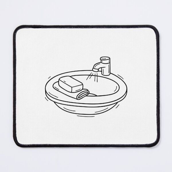 Item preview, An illustration of washcloth on a bathroom sink with a bar of soap designed and sold by rasagamastore.
