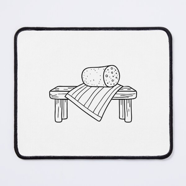 Item preview, An illustration of washcloth on a shower bench with a loofah designed and sold by rasagamastore.