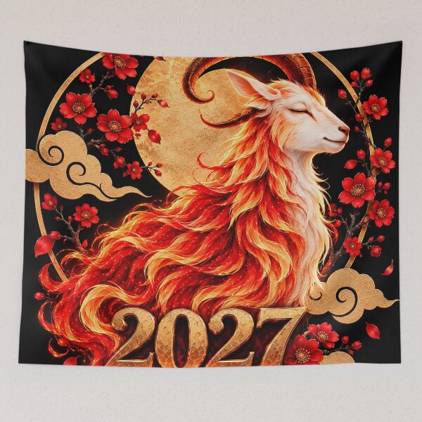 Item preview, Chinese New Year 2027 Year of the Fire Goat Zodiac designed and sold by AmetistLight.
