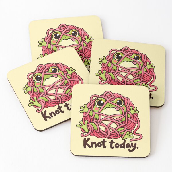 Item preview, Knot Today - Funny Tangled Frog and Yarn designed and sold by Myra365Art.