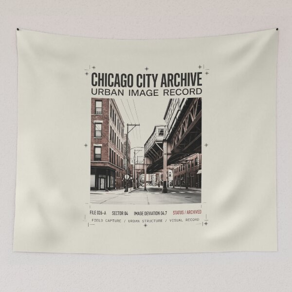 Item preview, Chicago City Archive Urban Architecture Vintage Graphic designed and sold by SplashTastic.