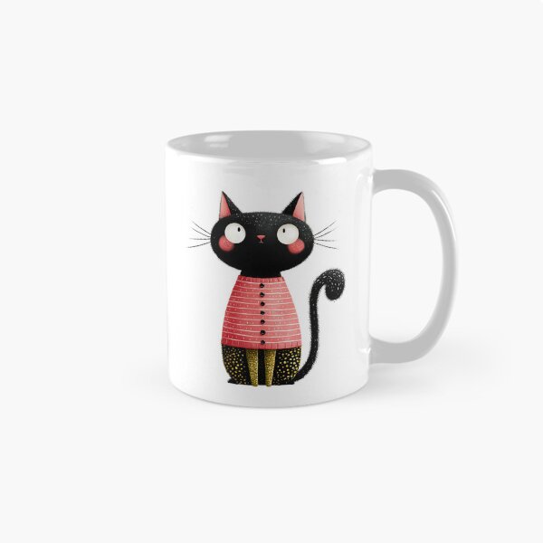 Item preview, Whimsical Black Cat in Pink Striped Sweater designed and sold by colorful-white.