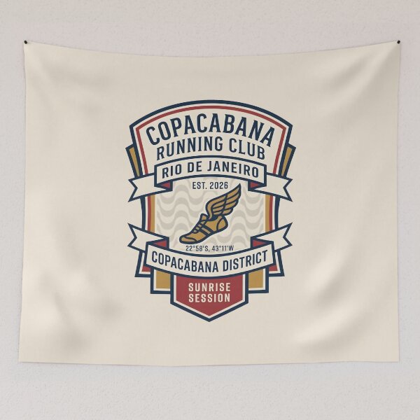 Item preview, Copacabana Running Club Rio Vintage Athletic Badge designed and sold by SplashTastic.