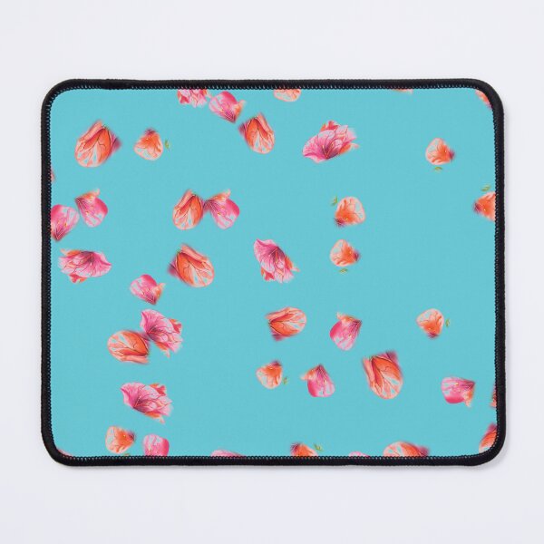 Item preview, Bougainvillea Toss — Hand-Drawn Pink Floral on Turquoise designed and sold by Cobalt & Stone Art.
