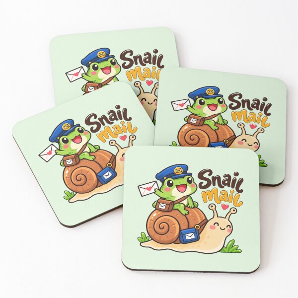 Item preview, Snail Mail - Cute Frog Postman Riding a Snail designed and sold by Myra365Art.