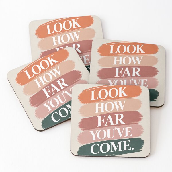 Item preview, Look How Far You’ve Come Quote Print, Uplifting Typography Wall Art, Positive Motivational Poster designed and sold by QuietCanvasArtworks.