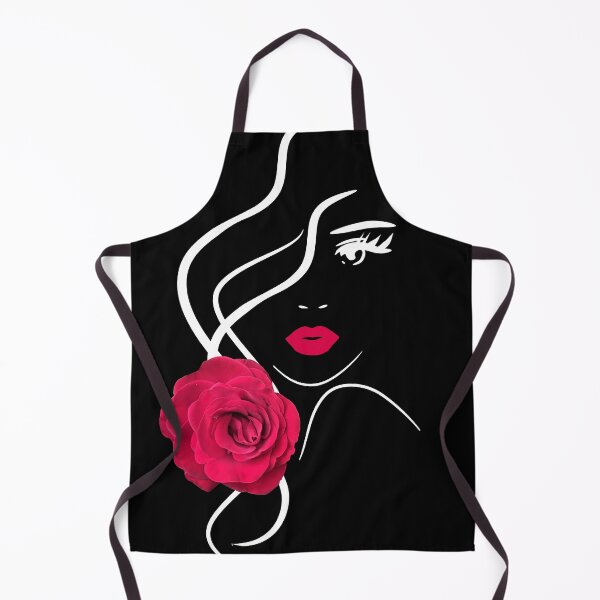 Item preview, Pretty Girl Face with Hot Red Rose Black White Shapes Mania designed and sold by Shapes-Mania.
