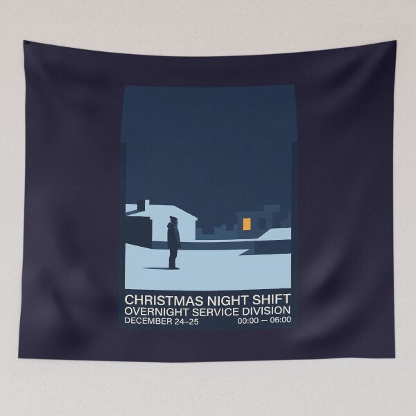 Item preview, Christmas Night Shift Overnight Worker Winter Minimalist designed and sold by SplashTastic.