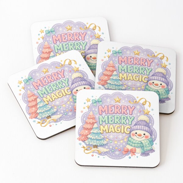 Item preview, Merry Merry Magic Cute Snowman Christmas Pastel Holiday Art designed and sold by inkoutninja.