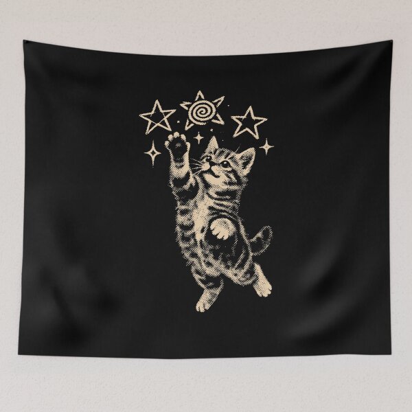 Item preview, Cat in Space and Stars Vintage Y2K designed and sold by charoen-design.