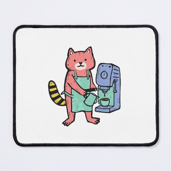 Item preview, Barista Red Panda Pulling a Shot designed and sold by BysonDesigns.