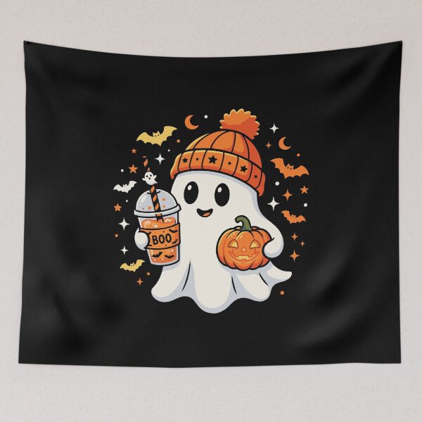 Item preview, Cute Ghost Drinking ice Coffee Lover Halloween Men Women designed and sold by Robinmaria12.