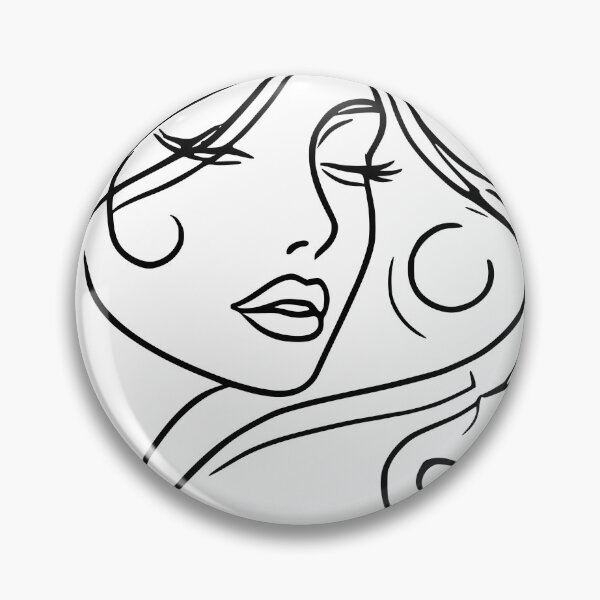 Item preview, Dreamy Girl Face Minimalist Art Black White 2 Shapes Mania designed and sold by Shapes-Mania.