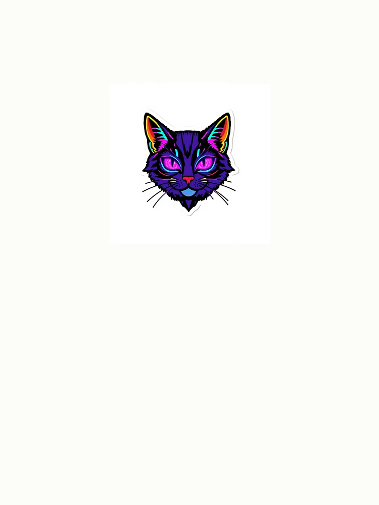 Thumbnail 6 von 6, Pullover, Neon Cyber Cat designt und verkauft von One More Run.