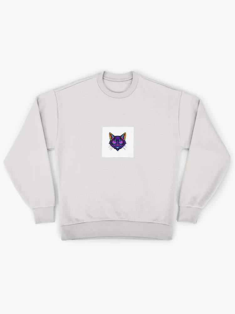 Thumbnail 1 von 6, Premium Oversized Pullover, Neon Cyber Cat designt und verkauft von One More Run.