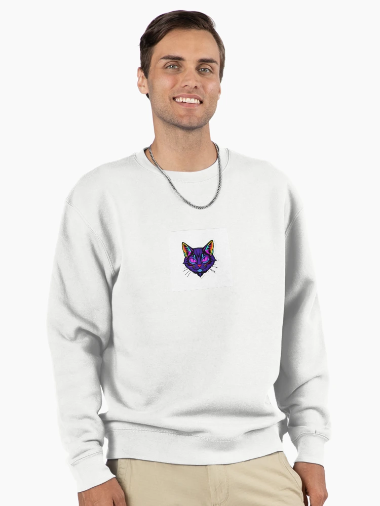 Thumbnail 2 von 6, Pullover, Neon Cyber Cat designt und verkauft von One More Run.