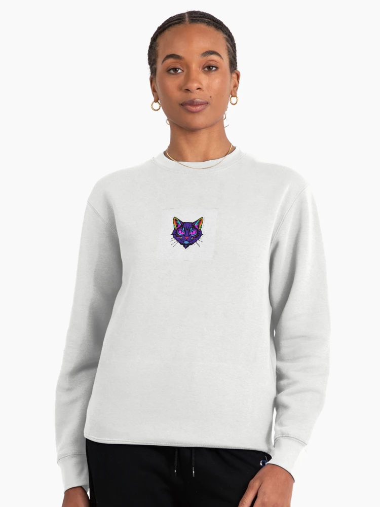 Thumbnail 3 von 6, Pullover, Neon Cyber Cat designt und verkauft von One More Run.