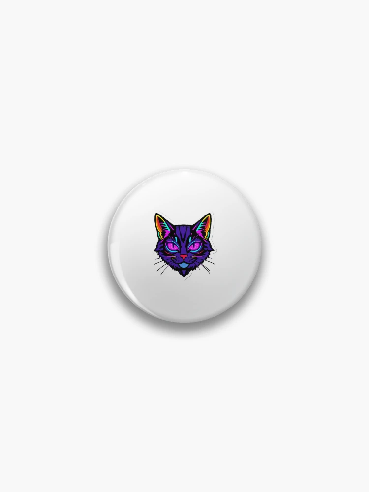 Thumbnail 1 von 3, Button, Neon Cyber Cat designt und verkauft von One More Run.