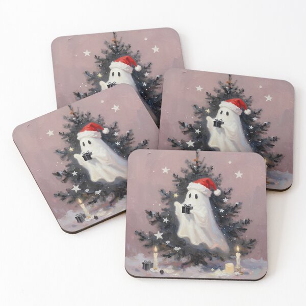 Item preview, Christmas Ghost Santa Holiday Tree Painting designed and sold by cr6zym1nd.