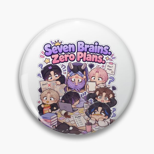 Item preview, Kpop Chaos Meme Sticker | BTS Inspired Seven Brains Zero Plans | Funny Chibi ARMY Sticker designed and sold by CutePrintCorner.