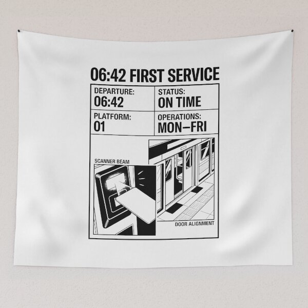 Item preview, First Service Subway Transit Schedule Line Art Graphic designed and sold by SplashTastic.