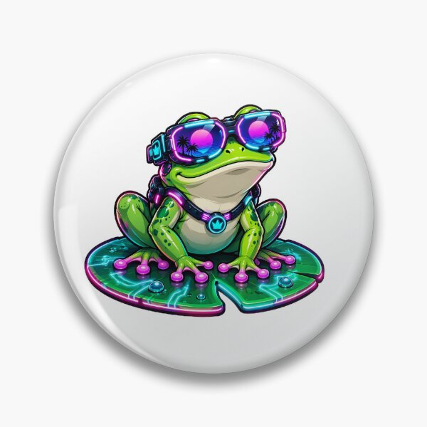 Item preview, Cyberpunk Frog Neon Synthwave Funny Toad designed and sold by ValhallaHub.