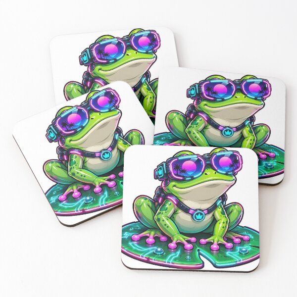 Item preview, Cyberpunk Frog Neon Synthwave Funny Toad designed and sold by ValhallaHub.