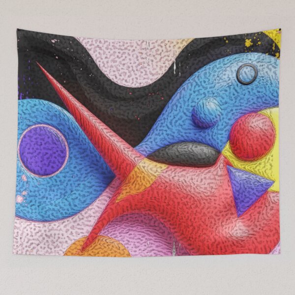 Item preview, liquid drawing colorful geometric abstract design designed and sold by SmashingDeals.
