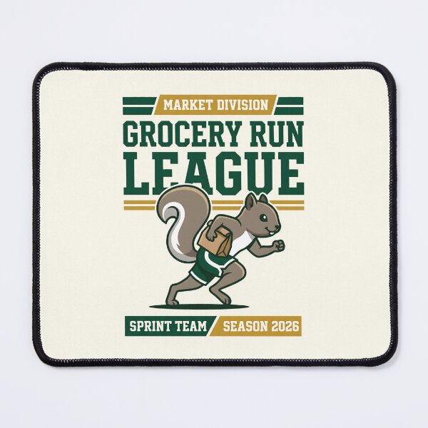 Item preview, Grocery Run League Squirrel Athletic Mascot Graphic designed and sold by SplashTastic.