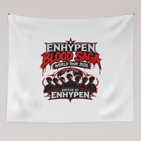 Item preview, ENHYPEN Blood Saga World Tour 2026 Gothic K-Pop T-Shirt designed and sold by treandsart.