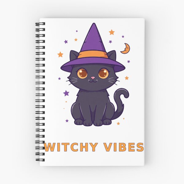 Item preview, Witchy Vibes Black Cat Halloween T-Shirt designed and sold by Wonderland Graphics.