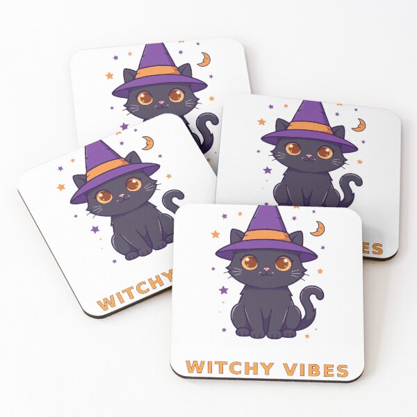 Item preview, Witchy Vibes Black Cat Halloween T-Shirt designed and sold by Wonderland Graphics.