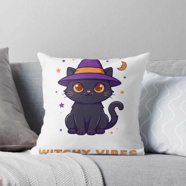 Item preview, Witchy Vibes Black Cat Halloween T-Shirt designed and sold by Wonderland Graphics.