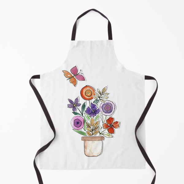 Item preview, Whimsical Colorful Flowers and Clay Pot Watercolor Art - Cute Nursery Wall Decor designed and sold by Orly Fuchs Galchen.