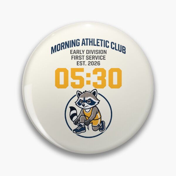 Item preview, Morning Athletic Club Early Bird 05:30 Raccoon Fitness Humor designed and sold by SplashTastic.